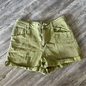 Green Jean Shorts Medium